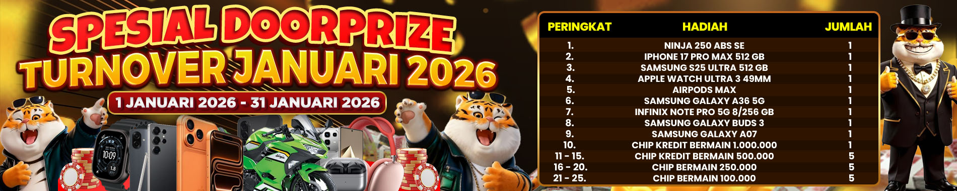 SPESIAL EVENT TURNAMENT TO TERTINGGI JANUARI 2026